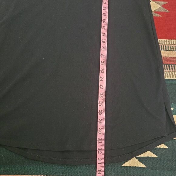 Eileen Fisher Tunic Top Womens XS Black Organic Cotton Mini Dress Minimalist - Picture 8 of 8